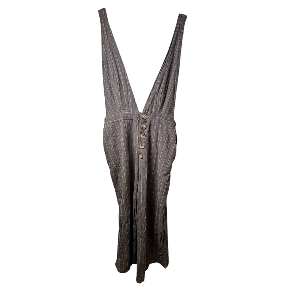 Forever 21 Olive Striped Romper‎ Jumpsuit Size Large